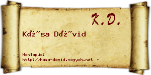 Kása Dávid névjegykártya